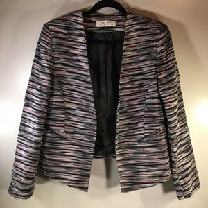 Tahari 100% Cotton Open Front Cropped Blazer Sz 12